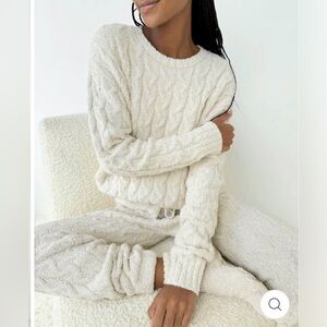 Splendid 2 Piece Set Knit Sweater & Joggers Size Med